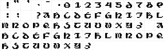 Ho8Bit Regular  glyph index