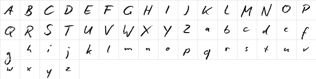 ContΠScript reduced Regular  glyph index