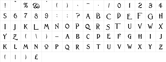 Lightfoot Shadowed Regular  glyph index