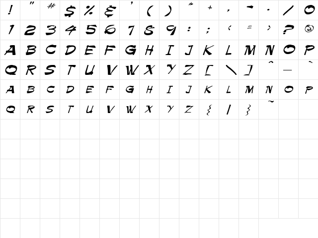 Hollow 3 Regular  glyph index