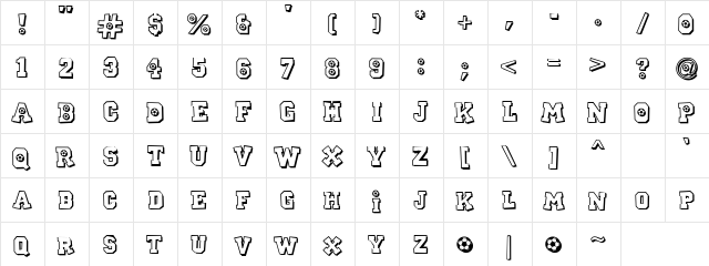 CK Sports Soccer Regular  glyph index