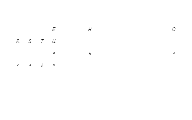 SchoolManuscriptPlainDemo Regular  glyph index