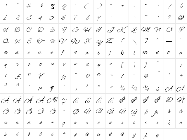 Offingapp Regular  glyph index