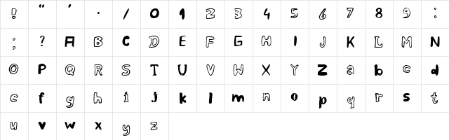 Sex and Breakfast Regular  glyph index