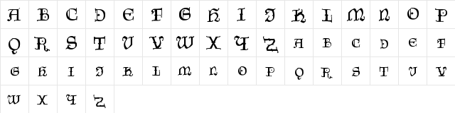 CzechGotika Regular  glyph index