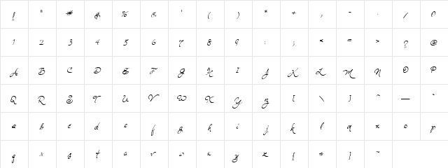 LD Warm Heart Regular  glyph index