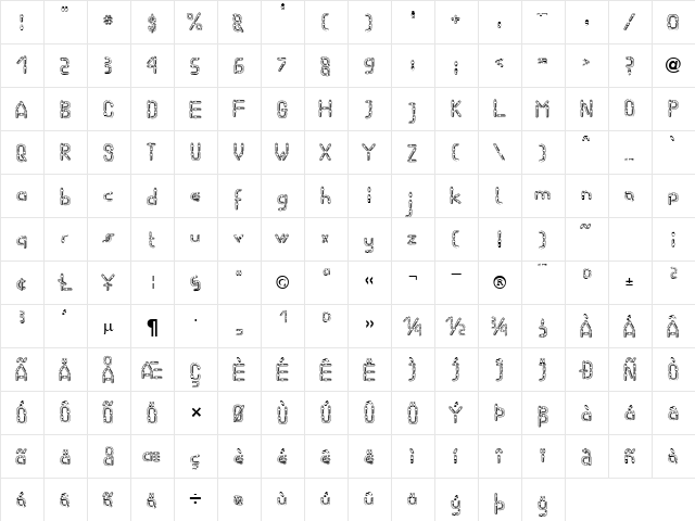 Worm Becker Normal  glyph index