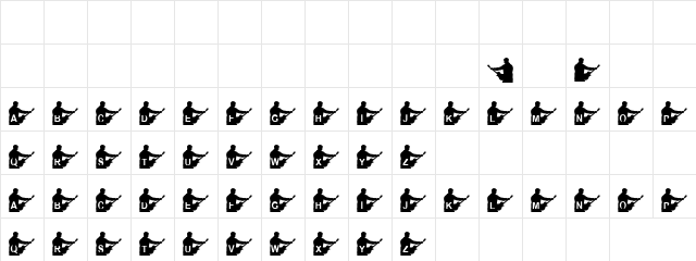 Jazz Attack Regular  glyph index