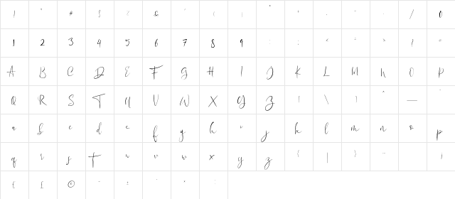Flowatt Regular  glyph index