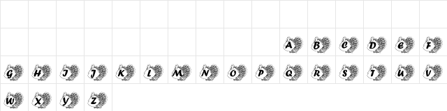 pf_turkey2 Regular  glyph index