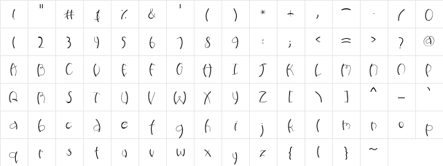 CK Bendy Regular  glyph index