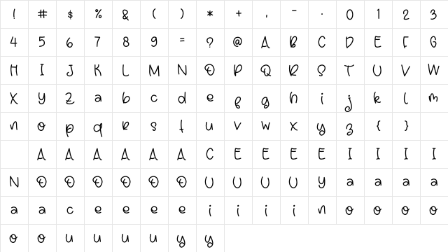 Chillin Ice Cream Regular  glyph index