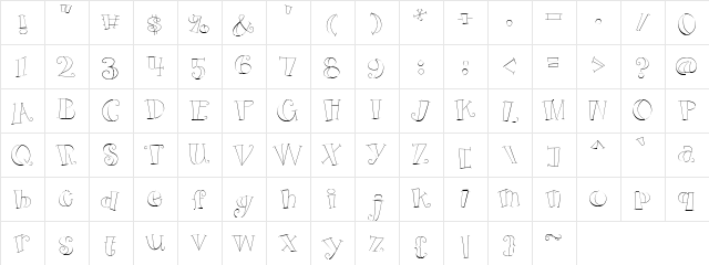 Lettering Delights Regular  glyph index