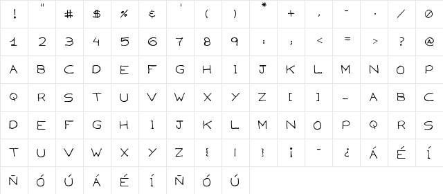 Capsies Regular  glyph index
