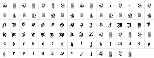 Sovereign Regular  glyph index