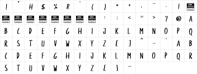 Olenber Regular  glyph index