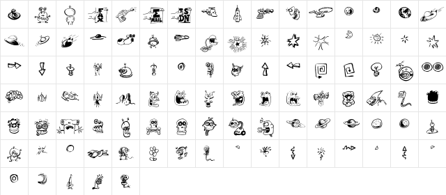 LunarTwits Medium Italic  glyph index