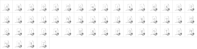 RoseNote Regular  glyph index