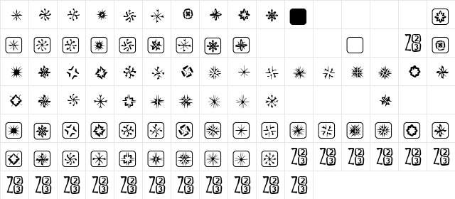 Zone23_foopy7 Normal  glyph index