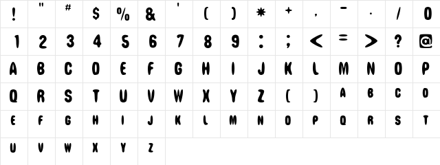 Margaline Medium  glyph index