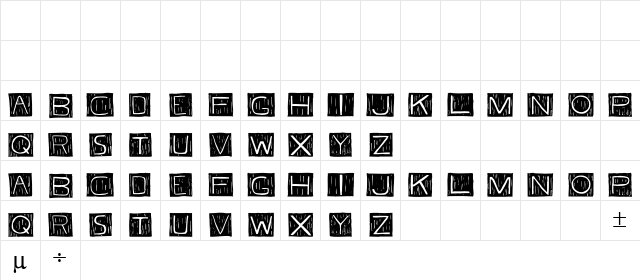 FKAFont Regular  glyph index