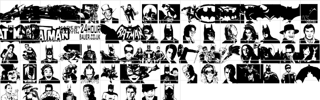 Batman The Dark Knight Regular  glyph index