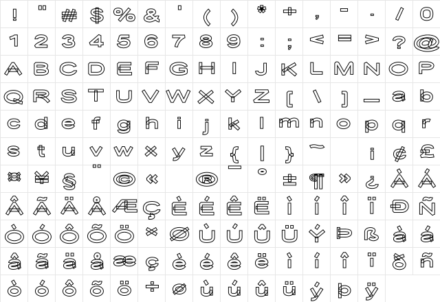 Desolator Framework  glyph index