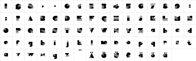 Bewheel Engraved Regular  glyph index
