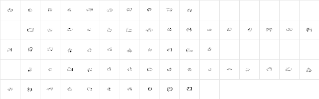 Fantastique Cars Regular  glyph index