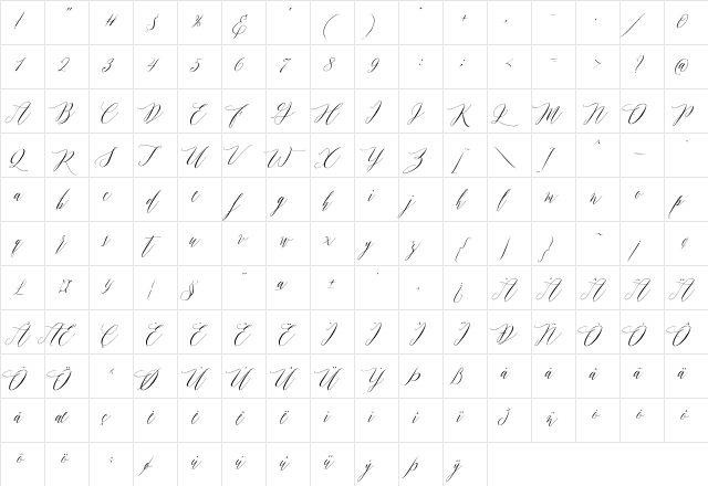 Fitri Regular  glyph index