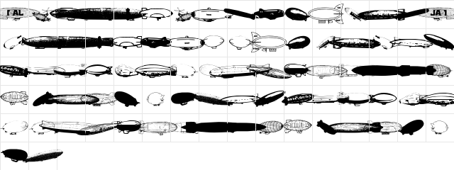 Xeppelin Normal  glyph index