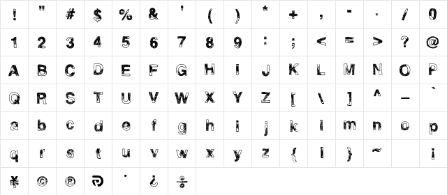 SondraAl Regular  glyph index