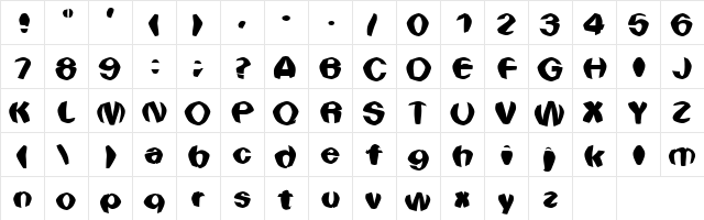 Bulge Regular  glyph index