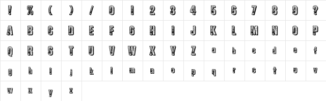 Spiders Regular  glyph index