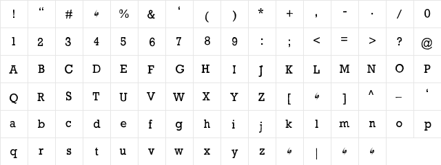 Gycentium Popwell Regular  glyph index