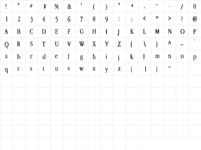 Lefferts Corners  2 Regular  glyph index