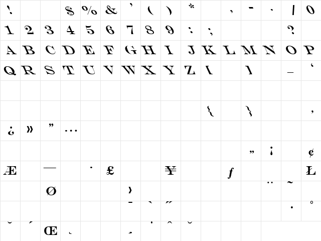 Walk This Way 3 Regular  glyph index