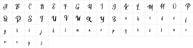 Adelia FREE Regular  glyph index
