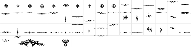 Marquis De Sade Ornaments Regular  glyph index