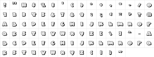 LD Golf Regular  glyph index