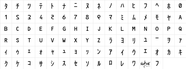 Matrix Code NFI Regular  glyph index