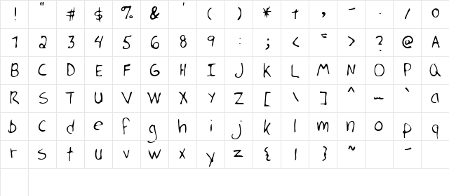 Pierre Regular  glyph index