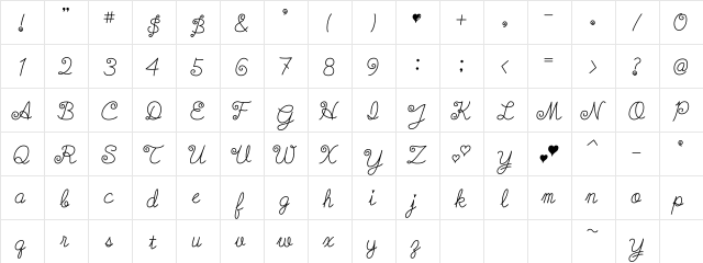 AKMy Prince Regular  glyph index