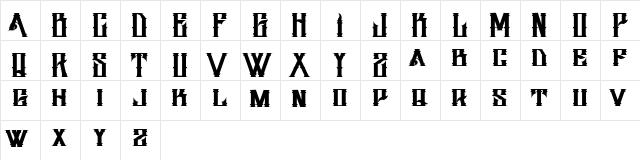 H74 Dirty Sanchez Regular  glyph index