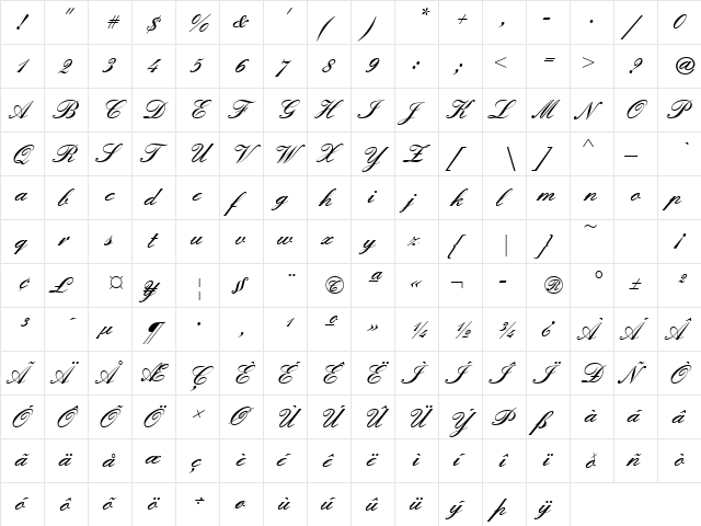 EnglischeSchJoiTDemBol Regular  glyph index