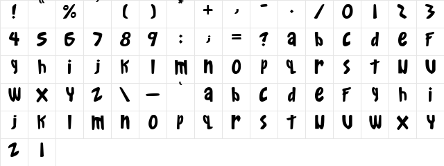 Gkreator Inside Beta1 Regular  glyph index