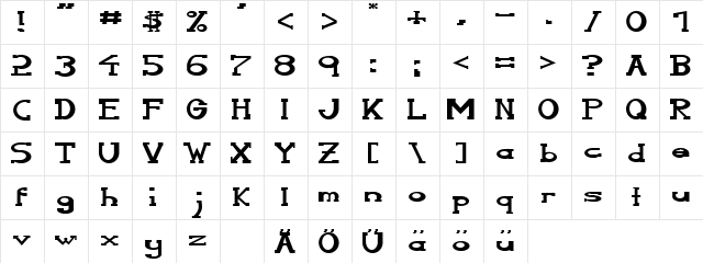 Serifonwide Regular  glyph index