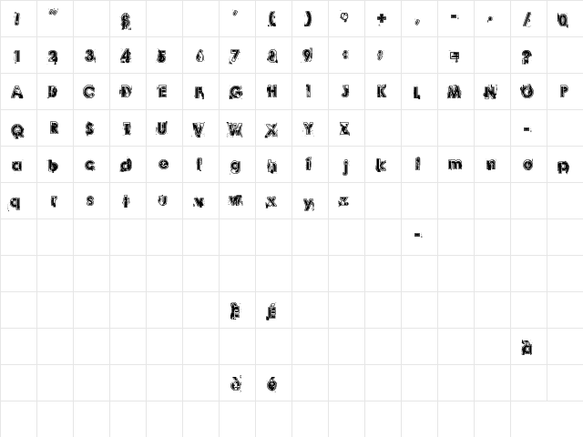 Desperado! Regular  glyph index