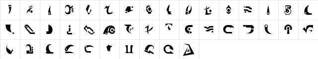 Babylon Centaur Normal Alien Script  glyph index