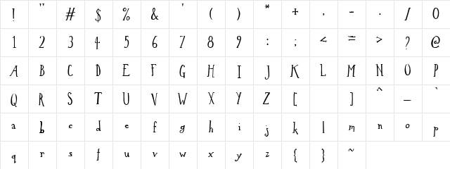 CK Storybook Regular  glyph index